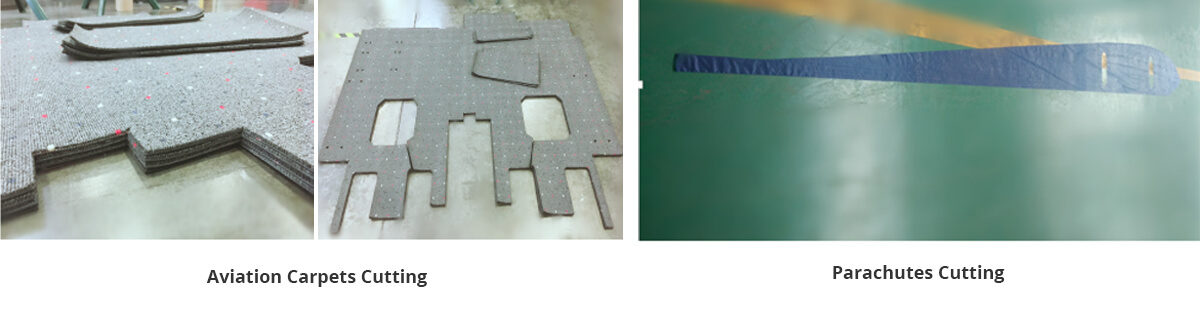 aviation carpets and parachutes laser cutting